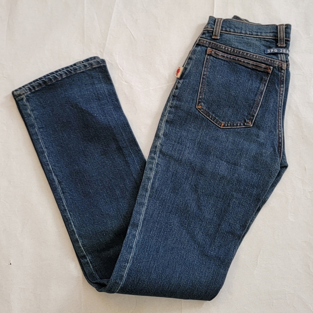 JEAN PAUL GAULTIER JPG Donna 👏🏻straight leg blue jeans👖27x33 👀look all pics